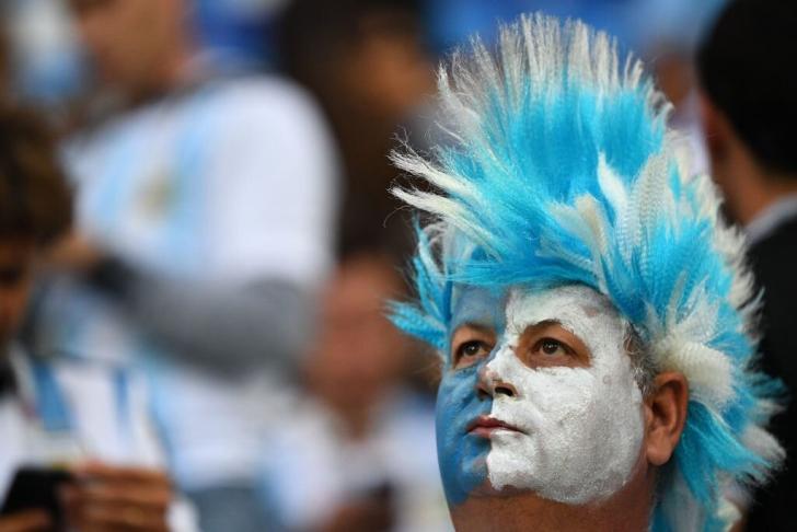 Aficionado de Argentina sufriendo por su selección.